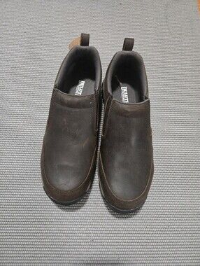 Duluth Trading Co Brown Leather Slip-On Work Loafers